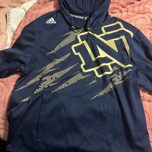 Adidas Dark Blue Hoodie with Metallic Accents